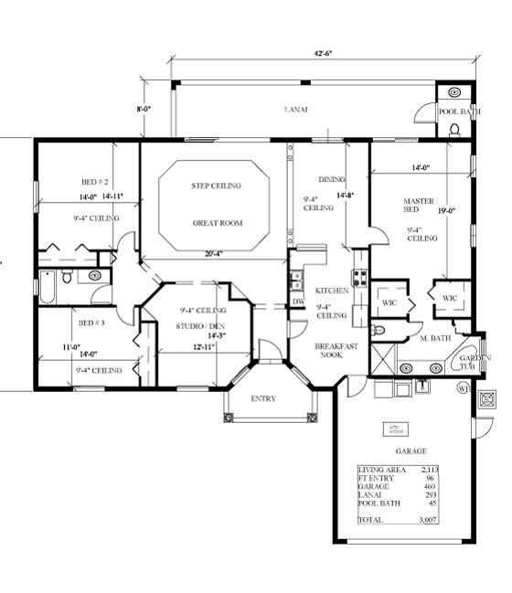 Osprey 1 Floor Plan 3/2.5/2/Study